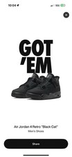 Brand New DS 2025 Nike Air Jordan 4 IV Retro Black Cat FV5029-010 Mens Size 13