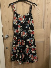 Black Floral Dress Size 8 New Look
