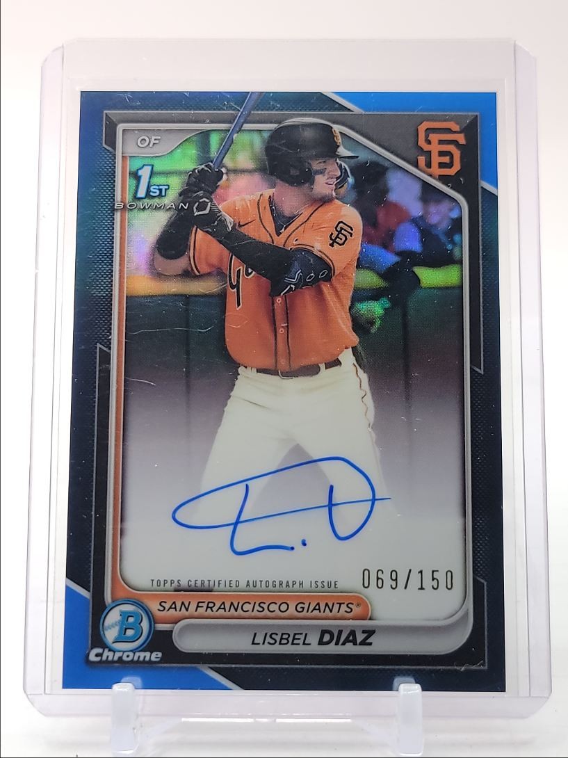 LISBEL DIAZ 2024 BOWMAN CHROME 1ST AUTOGRAPH TRUE BLUE AUTO /150 Q2754