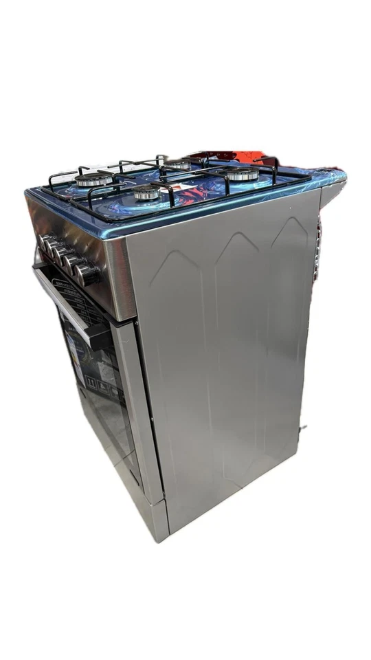 Cucina a Gas 4 Fuochi 57 x 57 cm Con Forno A Gas Grey Inox Grigia - Immagine 2 di 4