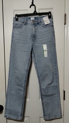 NWT Time & Tru High Rise Straight Leg Jeans Light Wash Women s Size 6