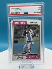 Topps 1974 Nolan Ryan #20 PSA 3 VG Graded Base Set California Angels