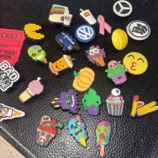 Lot of 16 Random PVC Shoe Charms for Croc Bracelet Shoe Wrist Characters Food