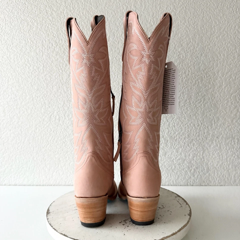Lane SMOKESHOW Botas de Cowboy Femininas 7 Couro Rosa Cowgirl Ocidental Meia Panturrilha Alto - Imagem 3 de 4