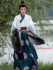 Weijin Hanfu Male Cosplay Anime Printed Suit Ancient Chinese Costume Party