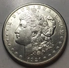 1921-S Morgan Silver Dollar $1, AU+/BU. High End! Great Eye Appeal! STC! G123