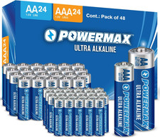 Alkaline Batteries 48-Count Combo Pack 24 Double AA, 24 Triple AAA , Ultra Long