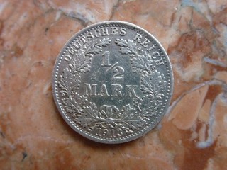 KAISERREICH 1/2 Mark 1913A vzgl. Silber