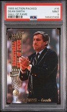 1993 ACTION PACKED HALL OF FAME HALL OF FAME #16 DEAN SMITH PSA 9