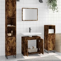 2-Tlg. BadmöBel-Set RäUchereiche Holzwerkstoff