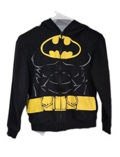 Batman/DC Comics Sz M Child's Batman Hoodie Sweatshirt Front Zip, Ears