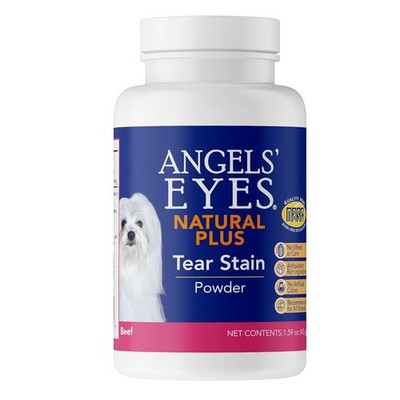 Angels Eyes Natural Plus Tear Stain Powder Supplement for Dogs Beef All Breeds