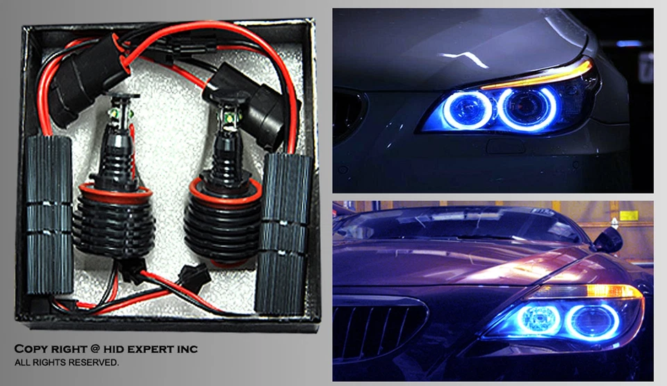 1 Set Can Fit BMW Canbus Angel Eye E92 H8 HALO RING 20W LED Blue Light Bulbs C3 - Image 4 of 4