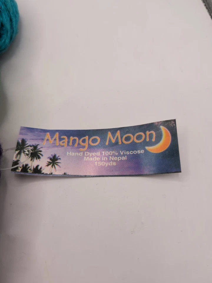 Hilo de luna de mango teñido a mano 100 % viscosa 150 yardas X,2 colores 1404 Saturno  Foto 2 de 4