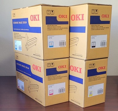 Set of (4) New Sealed Genuine OKI C712 Imaging Drum Black, Yellow, Cyan, Magenta