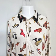 Nancy Heller Vintage Long Sleeve Silk Blouse OMG SHOES