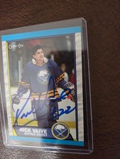 1989-90 O-Pee-Chee Rick Vaive hockey card, number 125, Autographed