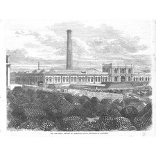 WOOLWICH The Artillery Shell Factory - Antique Print 1856