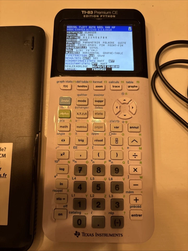 Calculatrice Ti 83 Premium Ce Python  Blanche Bac Lauréat Brevet Ou Fac TBE - Photo 2/3