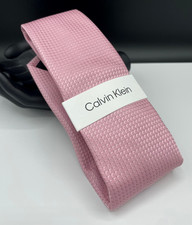 Calvin Klein Men's Polyester Neck Tie  Pink  Geometric  NEW MSRP: 69.50
