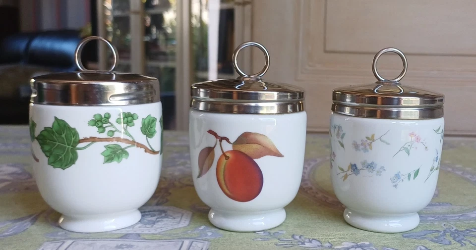 Lot 3 Cuit Oeuf Egg Coddler - Royal Worcester et Crown Staffordshire England - Photo 2/4