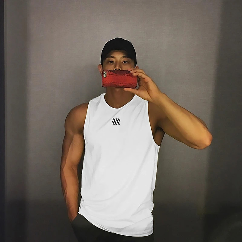 Men's Summer New Fitness Tank Top Gym Workout Sleeveless Shirt Running Apparel — product photo 6 of 10