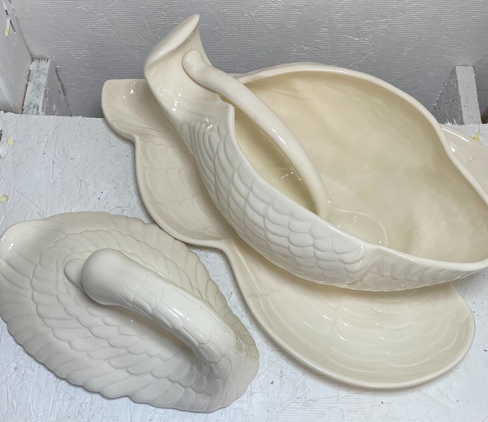 Vintage Winter Swan Tureen Soup Tum Ceramic Punch Bowl eBay