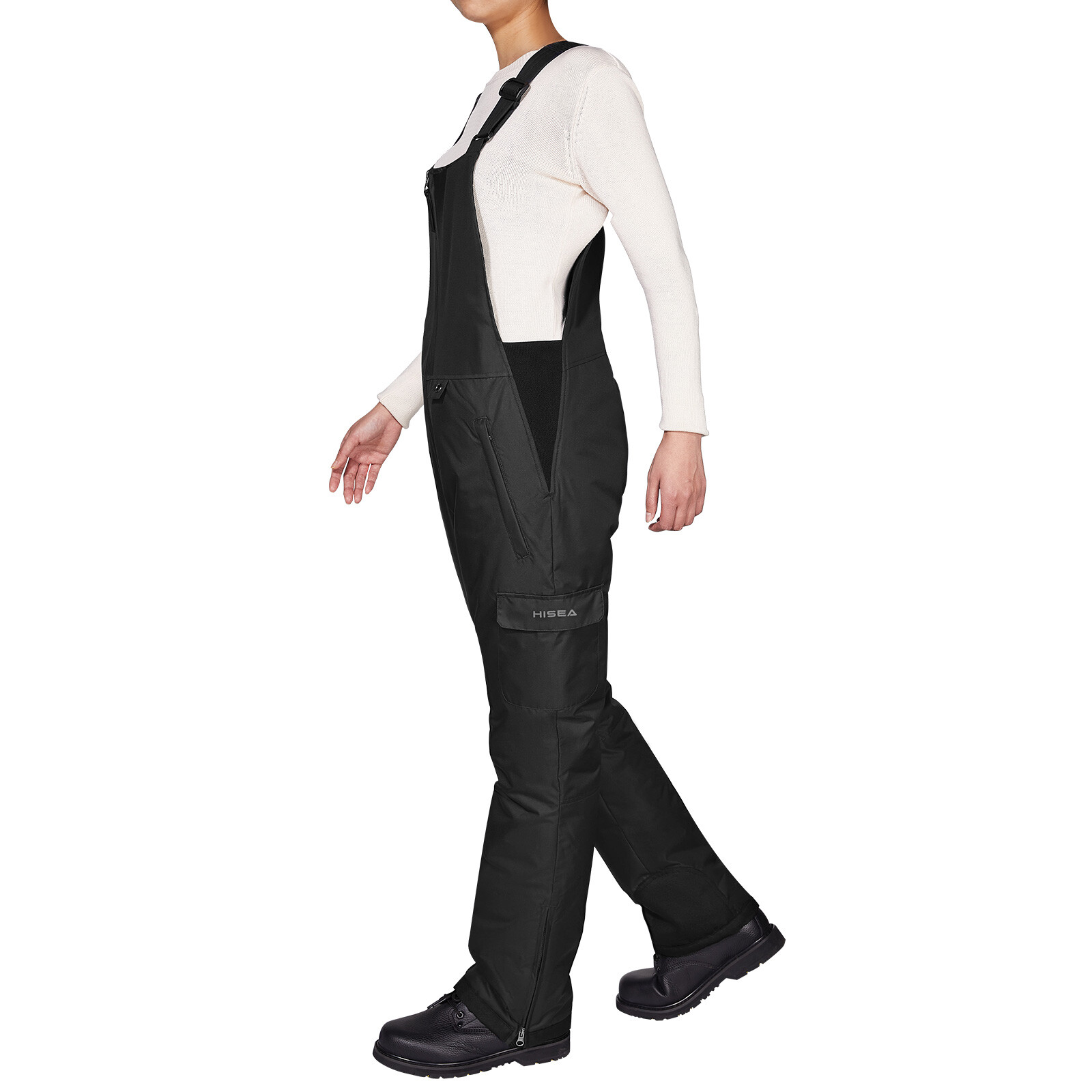 HISEA Women's Ski Bib Overalls Adjustable Snow Pants Snowsuit w/ Boot