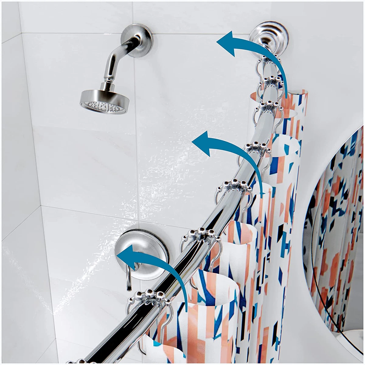 Shower sale curtain curved
