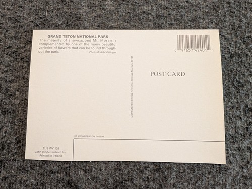GRAND TETON NATIONAL PARK Snowcapped Mt. Moran Post Card UNPOSTED - Picture 5 of 10