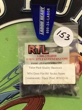 RTL Fasteners F3012-50: M3x12mm Flat Head Socket Screw{50pc}NewInPack🇺🇸Shipped