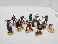 12x Safari Ltd Pirate Pvc Mini Figure Lot Ship Map 2" Canon Peg Leg