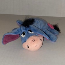 Vintage Eeyore Mattel Arcotoys Bean Bag Plush Disney Blue Purple Detachable Tail
