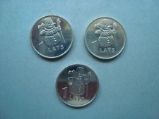 Latvia Lettland 1 lats 2007 coin Snowman UNC