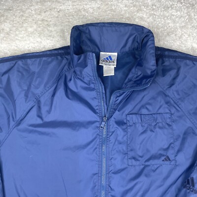 Adidas Track Jacket Mens XL Navy Blue Full Zip Vintage 90s