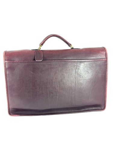 COACH Burgundy Leather Briefcase Mahogany Wall Street Made in New York City USA - Picture 12 of 17