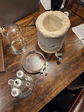 ACE GLASS 1000 ml Jacketed Glass Reactor 450W HEATING mantle 4 @ #15 1 @ #7 PORT