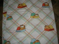 Vintage 1978 GARFIELD THE CAT Twin Size Flat Bed Sheet Nice Colors Used SU56 