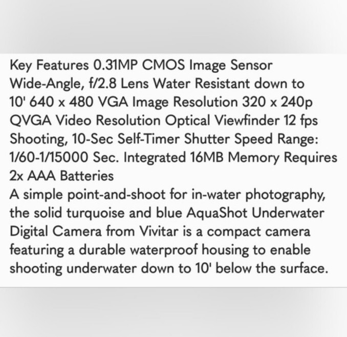 Aquashot Underwater Digital Camera (26690BLUFR) Blue [LN]™ eBay