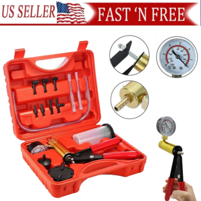 #ad Hand Held Vacuum Pressure Pump Tester Kit Brake Fluid Bleeder Bleeding Kit $13.75