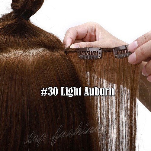 Clip in Human Hair Extensions Full Head 100% Real Remy Hair 24" 8PCS Long Ombre - Picture 79 of 103