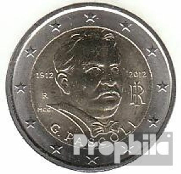 Italie 2012 brillant universel (BU) 2012 2 euro giovanni Pascoli