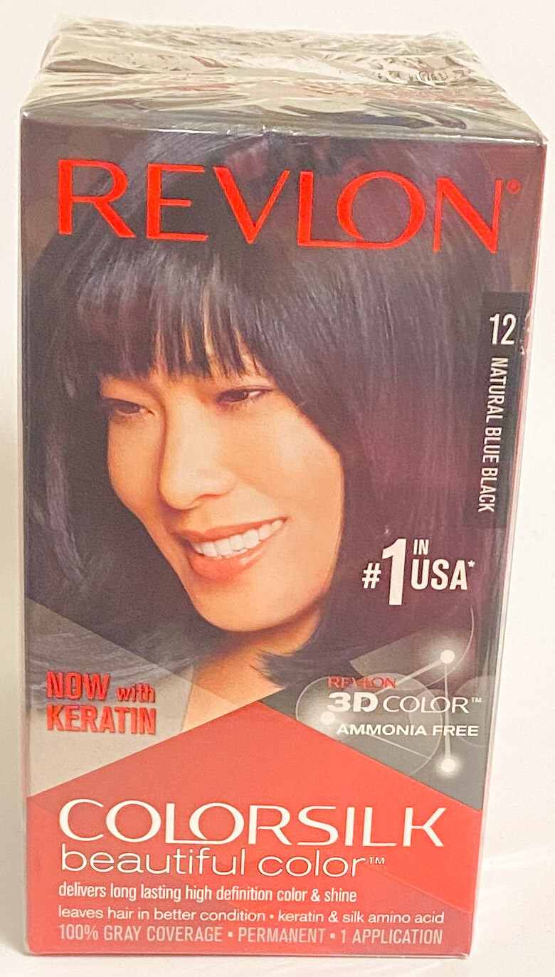 3) REVLON COLORSILK BEAUTIFUL COLOR HAIR COLOR- #12 NATURAL BLUE BLACK +  BONUS | eBay