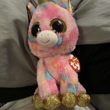 TY Beanie Boos 9inch Fantasia The Unicorn Sparkly Eyes And Horn Tysilk