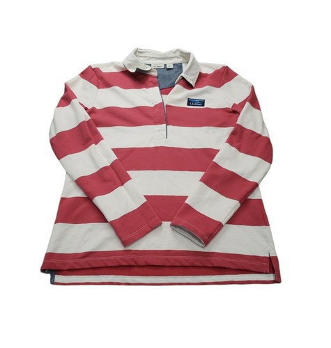 LL Bean Rugby Cotton Classic Striped 