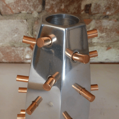 Candle holder - Deccan Plateau - Cast aluminum and copper - by 1178designs - Picture 2 of 5