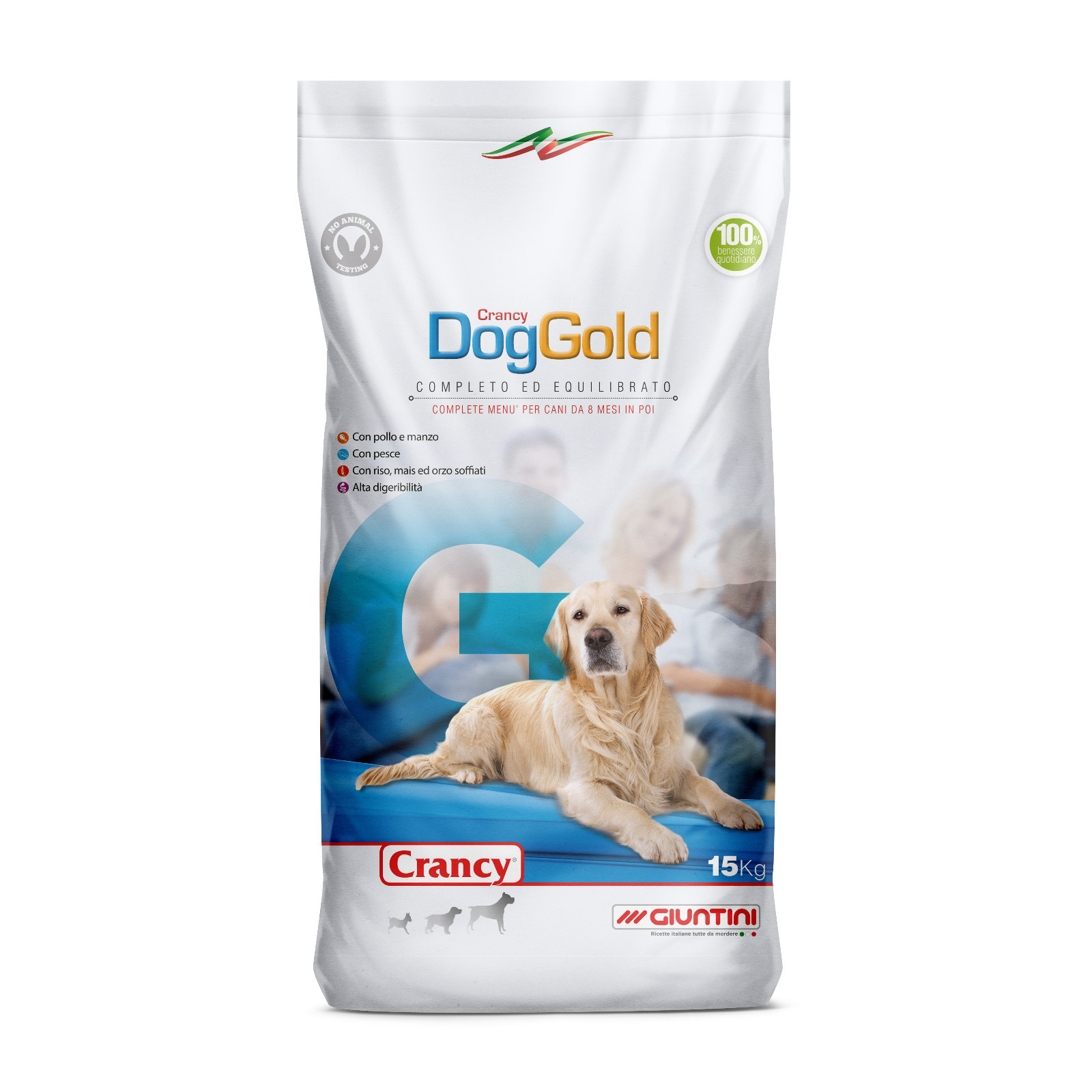 Crancy Dog Gold 15kg Giuntini: Crocchette Carne e Pesce per Cani Adulti