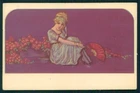 Artist Signed A. Zandrino Glamour Fashion Lady serie 95-5 postcard TC4256