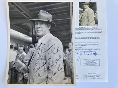 WARD BOND  signed 8x10 ''THE QUIET MAN'', ''THE SEARCHERS'', ''MISTER    JSA #YY59904