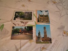 4 cartes Bruges  Brugge  hôtel de ville, maison éclusière, le Beffroi,  canaux